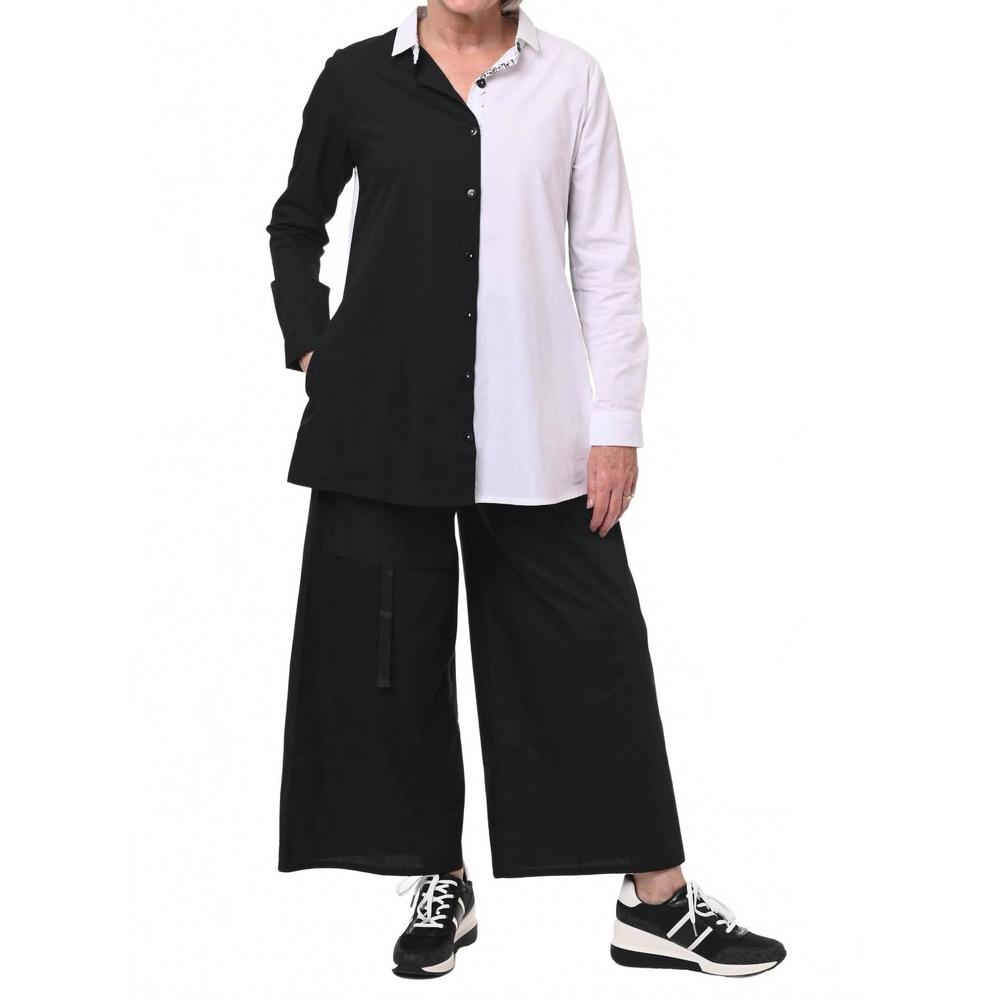 NEW TULIP CLOTHING valerie tunic in white/black